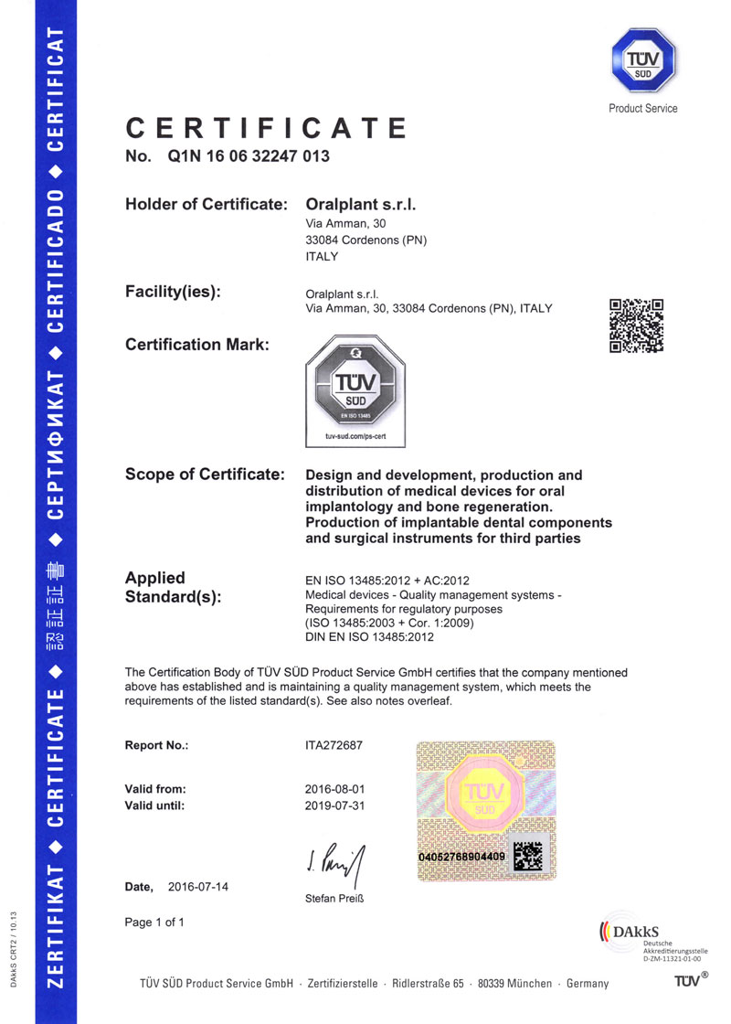 Certificate N° Q1N 16 06 32247 013